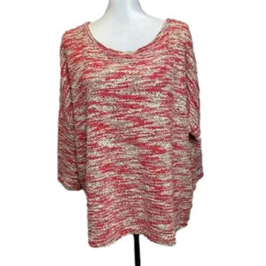 UMGEE Oversized Knit Sweater with rounded neckline and 3/4th length sleeves.